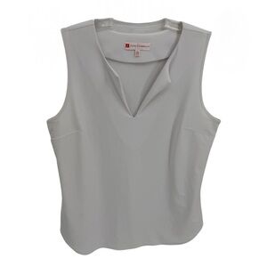 Jude Connally Top Womens Size Large White Sleeveless V-neck pullover career